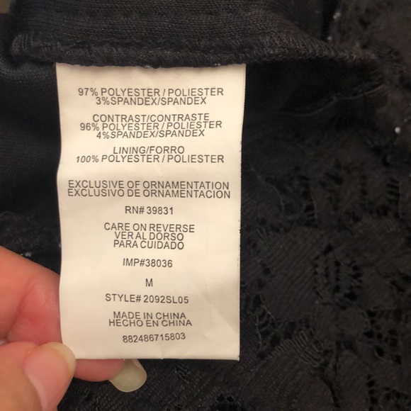 NWT XOXO sleeveless lace Peplum black top S/M - Picture 5 of 5